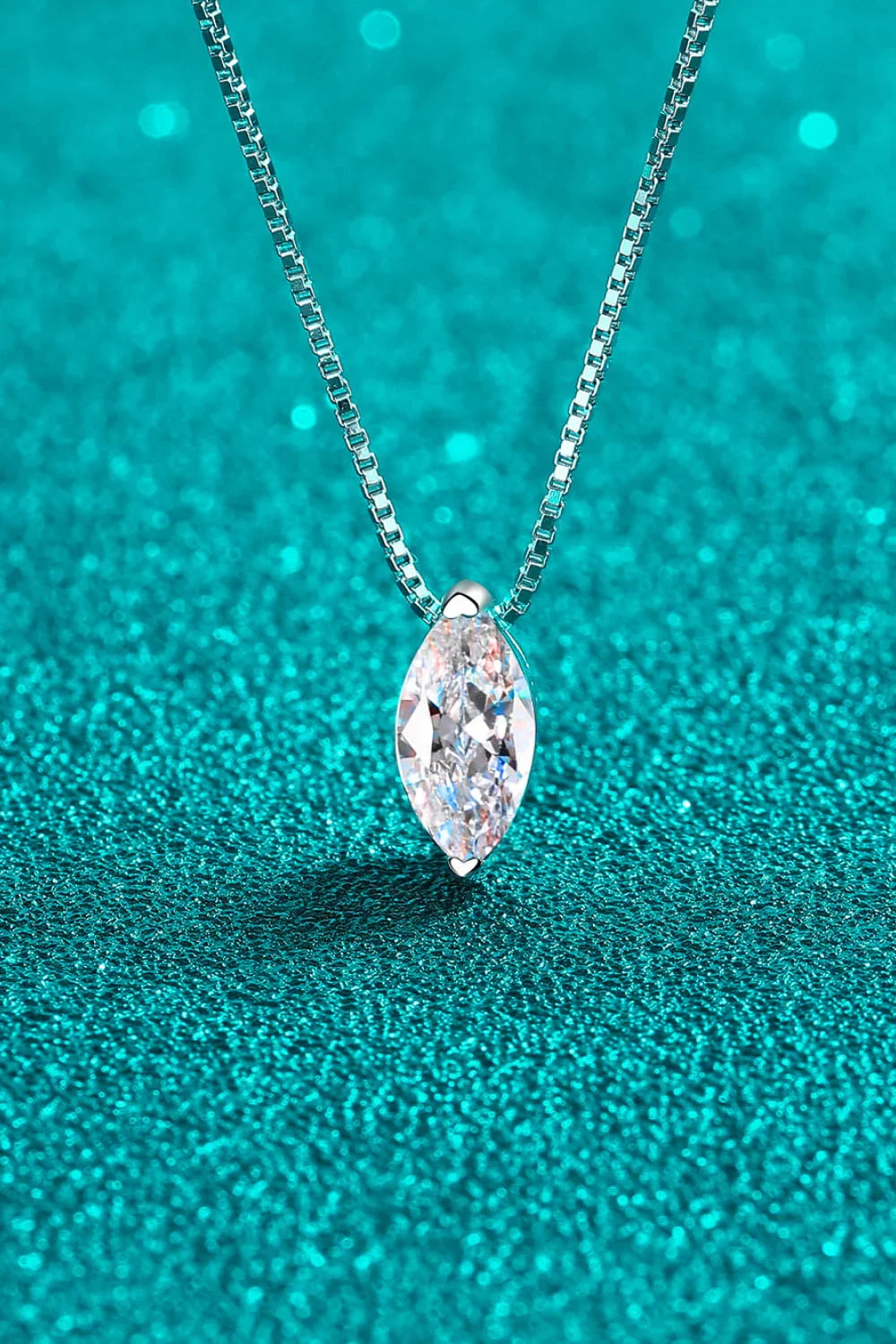 1 Carat Moissanite Necklace Rhodium Plated Sterling Silver - Southern Shores Clothing