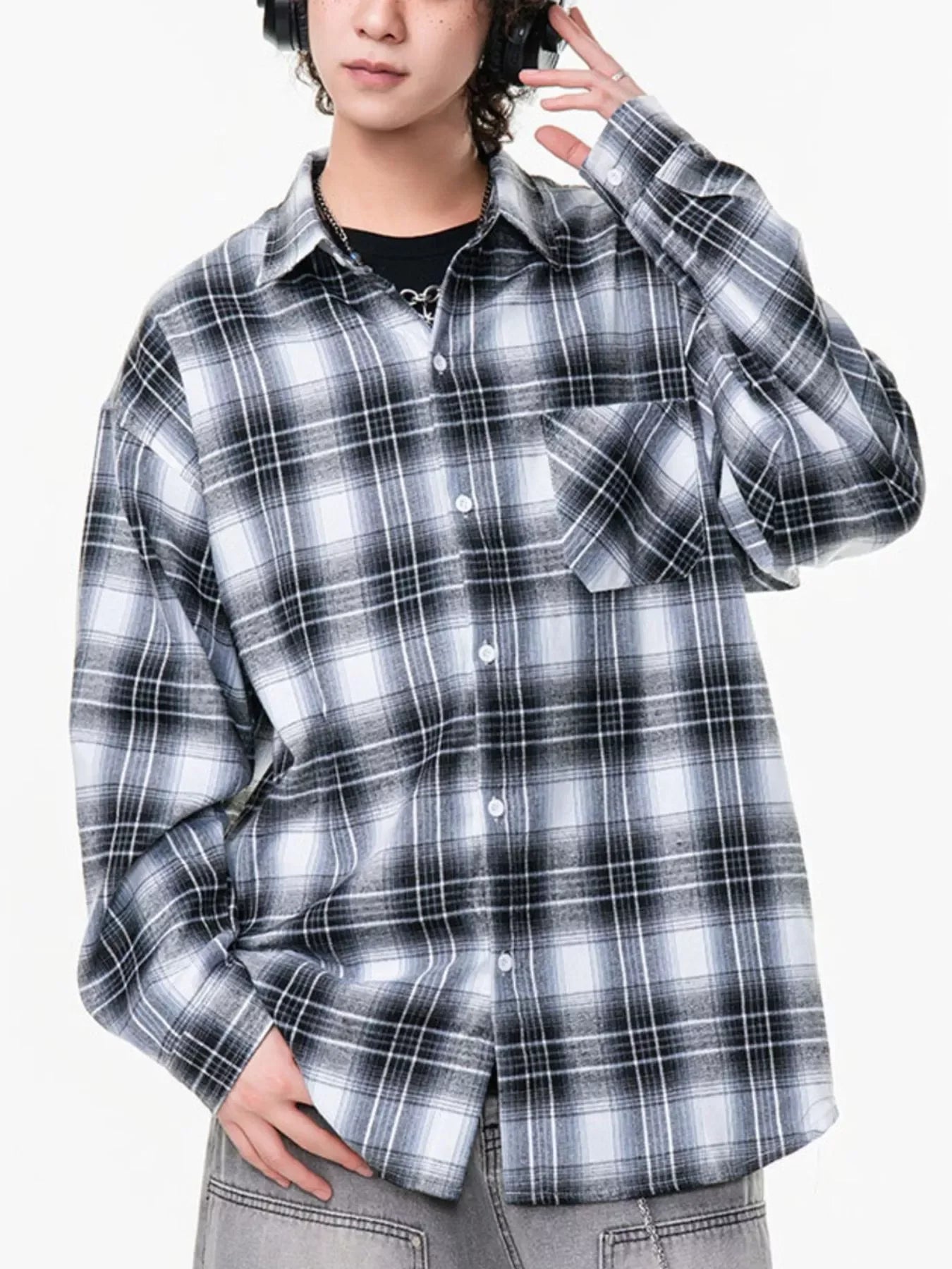 Oversized Plaid Button Up Shirt With Relaxed Fit - Southern Shores Clothing