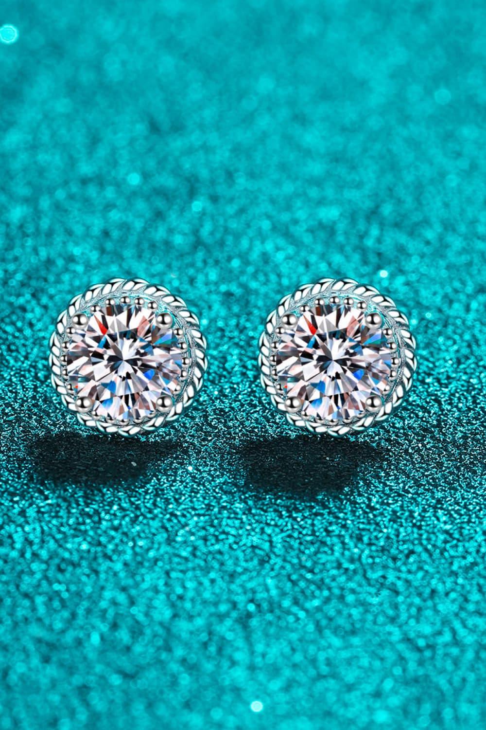 Minimalist 2 Carat Moissanite Sterling Silver Stud Earrings - Southern Shores Clothing