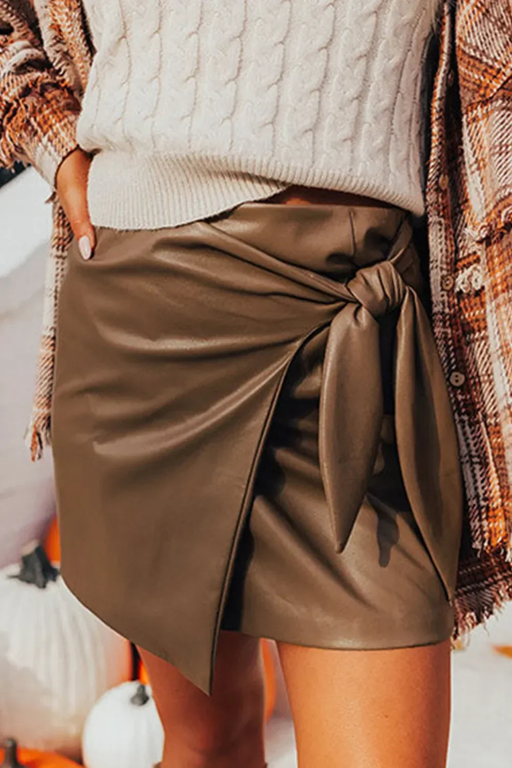 Casual Bowknot Elastic Waist Mini Skirt Lightweight - Southern Shores Clothing