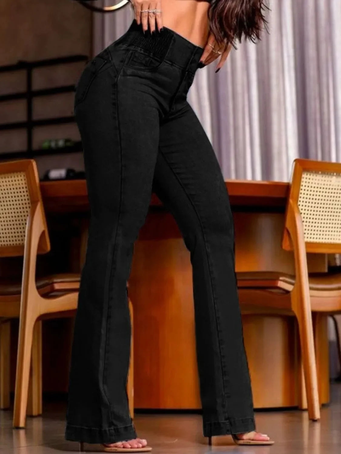 High Rise Bootcut Jeans With Stretch Denim Casual - Southern Shores Clothing