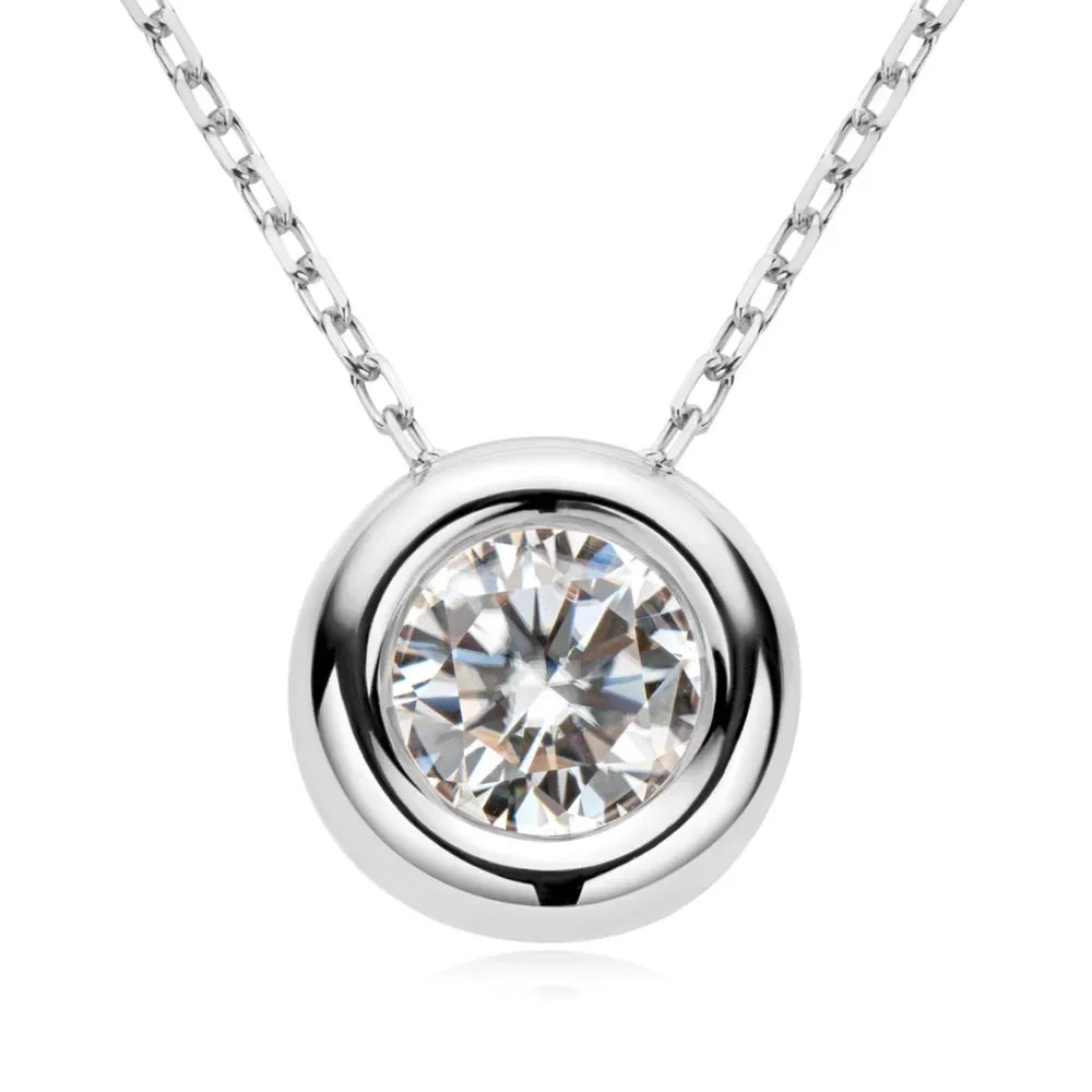 1 Carat Moissanite Rose Gold Plated Sterling Silver Necklace - Southern Shores Clothing