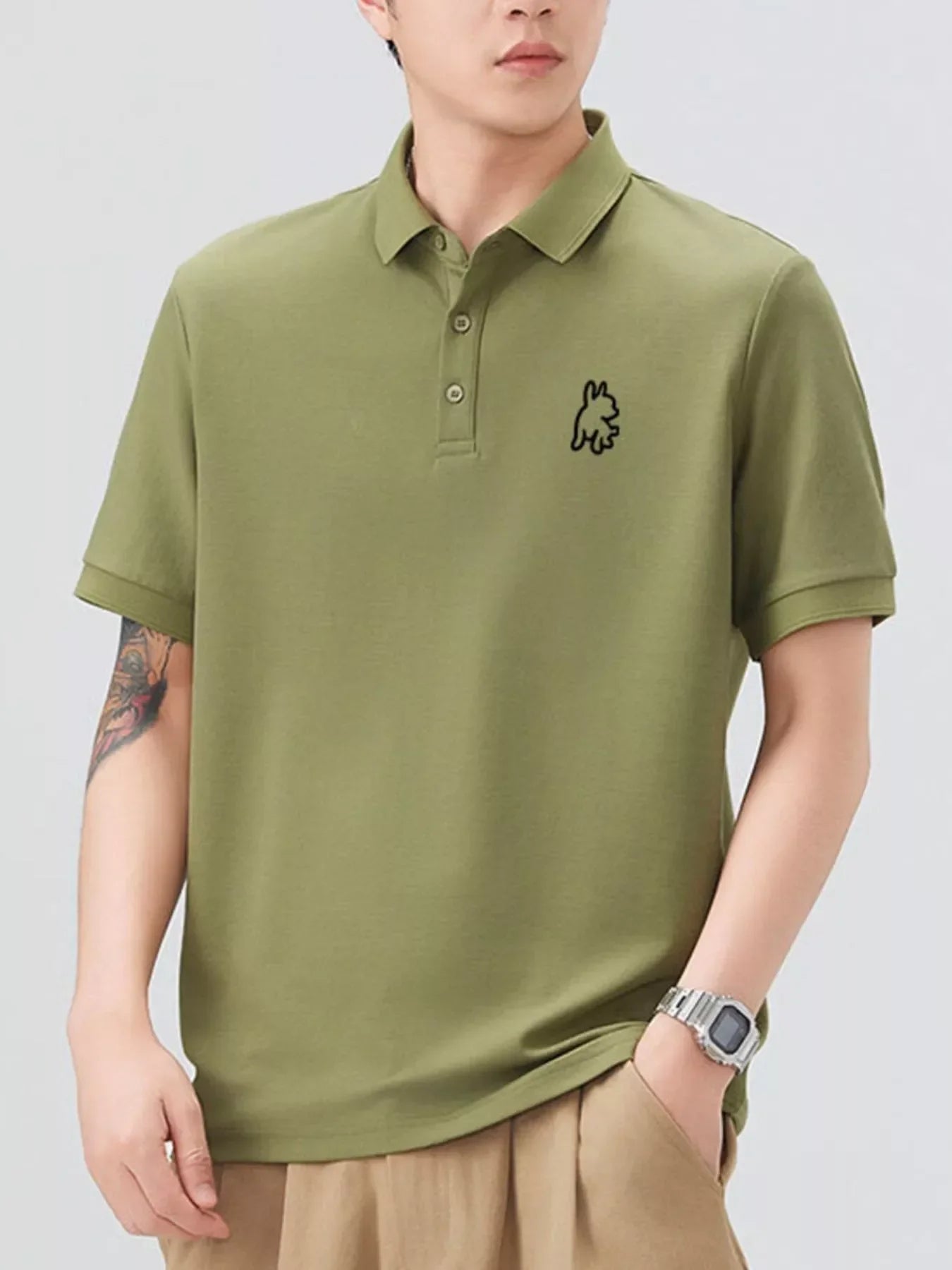 Plus Size Button Detail Polo Shirt Cotton Blend - Southern Shores Clothing