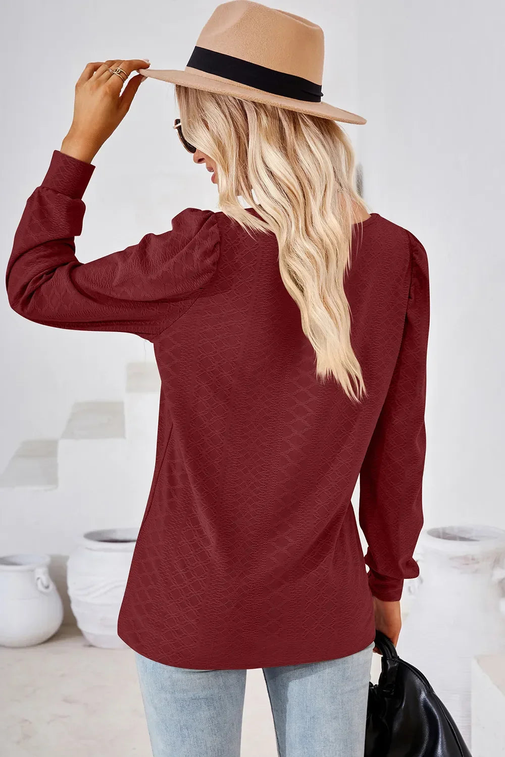 Square Neck Puff Sleeve T-Shirt - Southern Shores Clothing