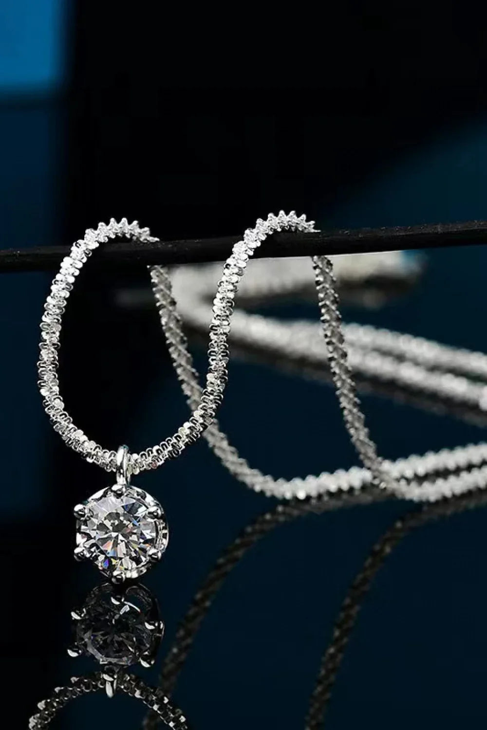 1 Carat Moissanite Necklace Platinum Plated Sterling Silver - Southern Shores Clothing