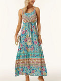 Printed Scoop Neck Midi Cami Dress Lightweight For Summer - Southern Shores Clothing