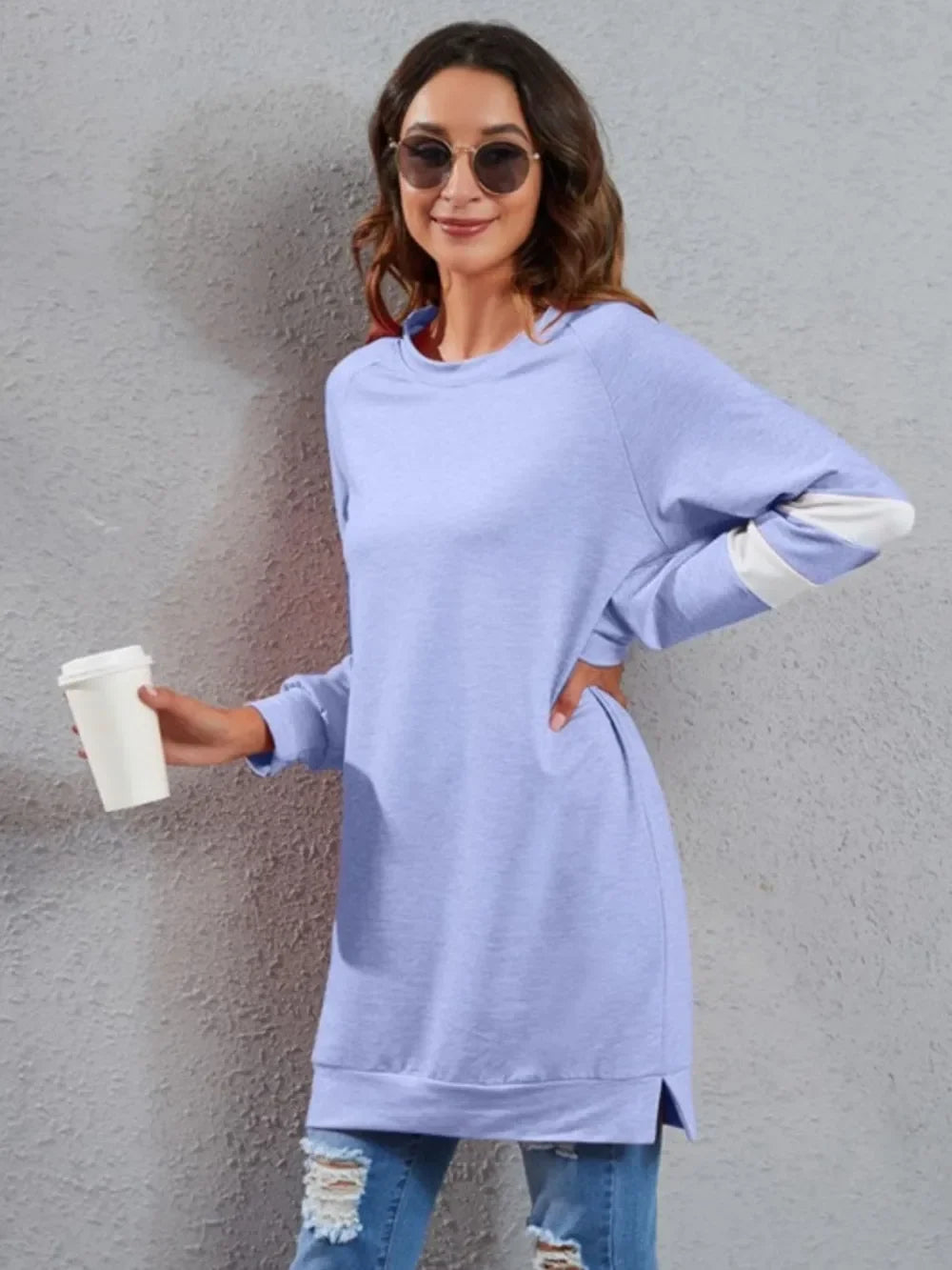 Full Size Striped Round Neck Long Sleeve T-Shirt - Southern Shores Clothing