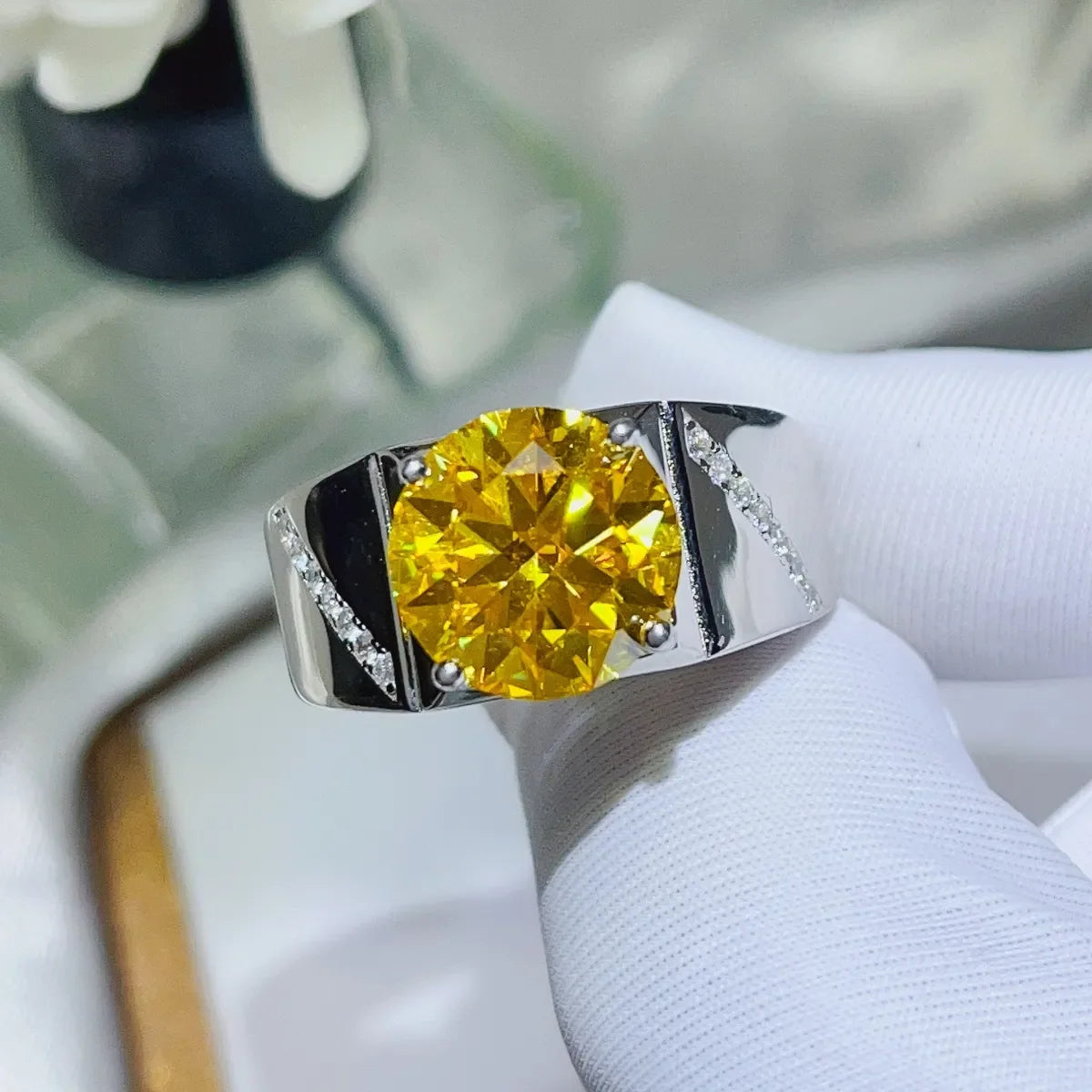 5 Carat Moissanite Platinum-Plated Sterling Silver Ring - Southern Shores Clothing