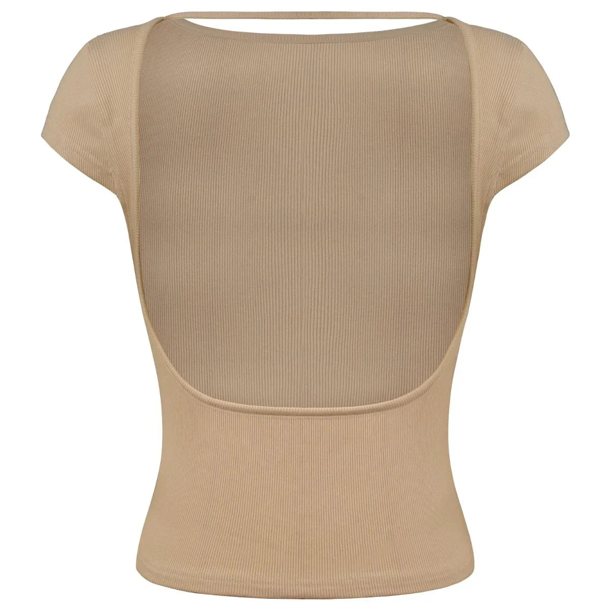 Backless Round Neck Short Sleeve T Shirt - Southern Shores Clothing
