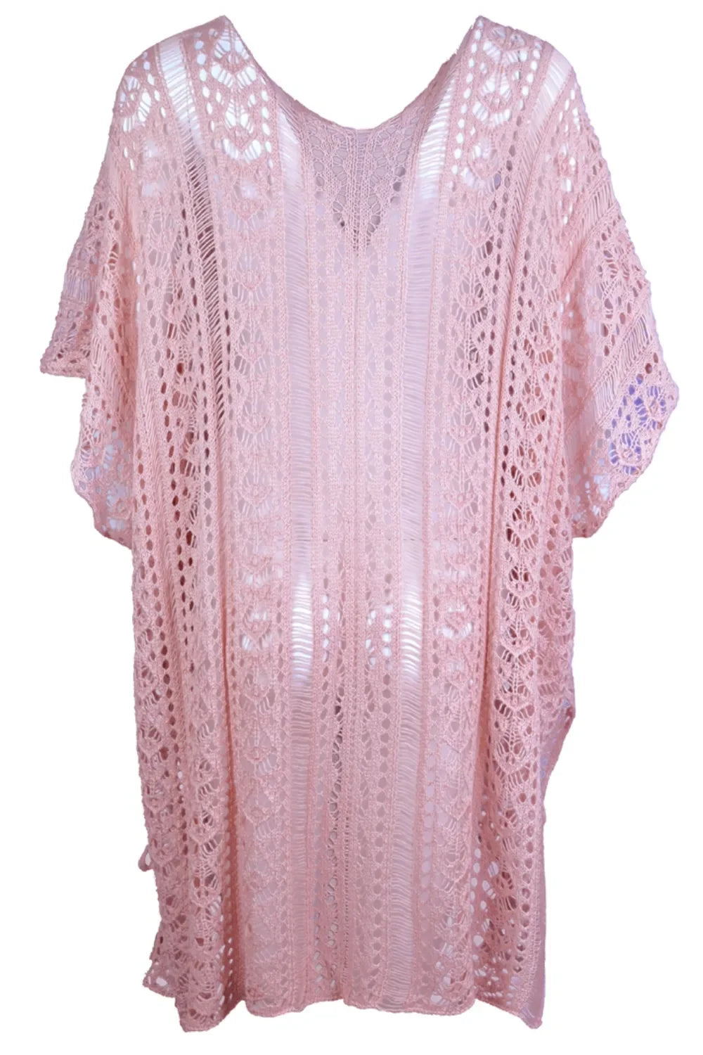 Angel Wings Cutout V-Neck Cover-Up With Tassel - Southern Shores Clothing