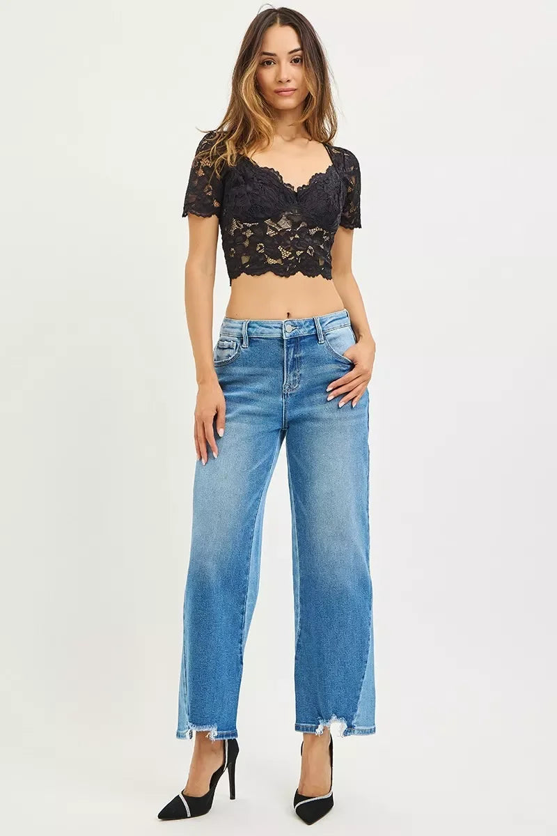 Plus Size Slouchy Cropped Barrel Jeans Denim - Southern Shores Clothing