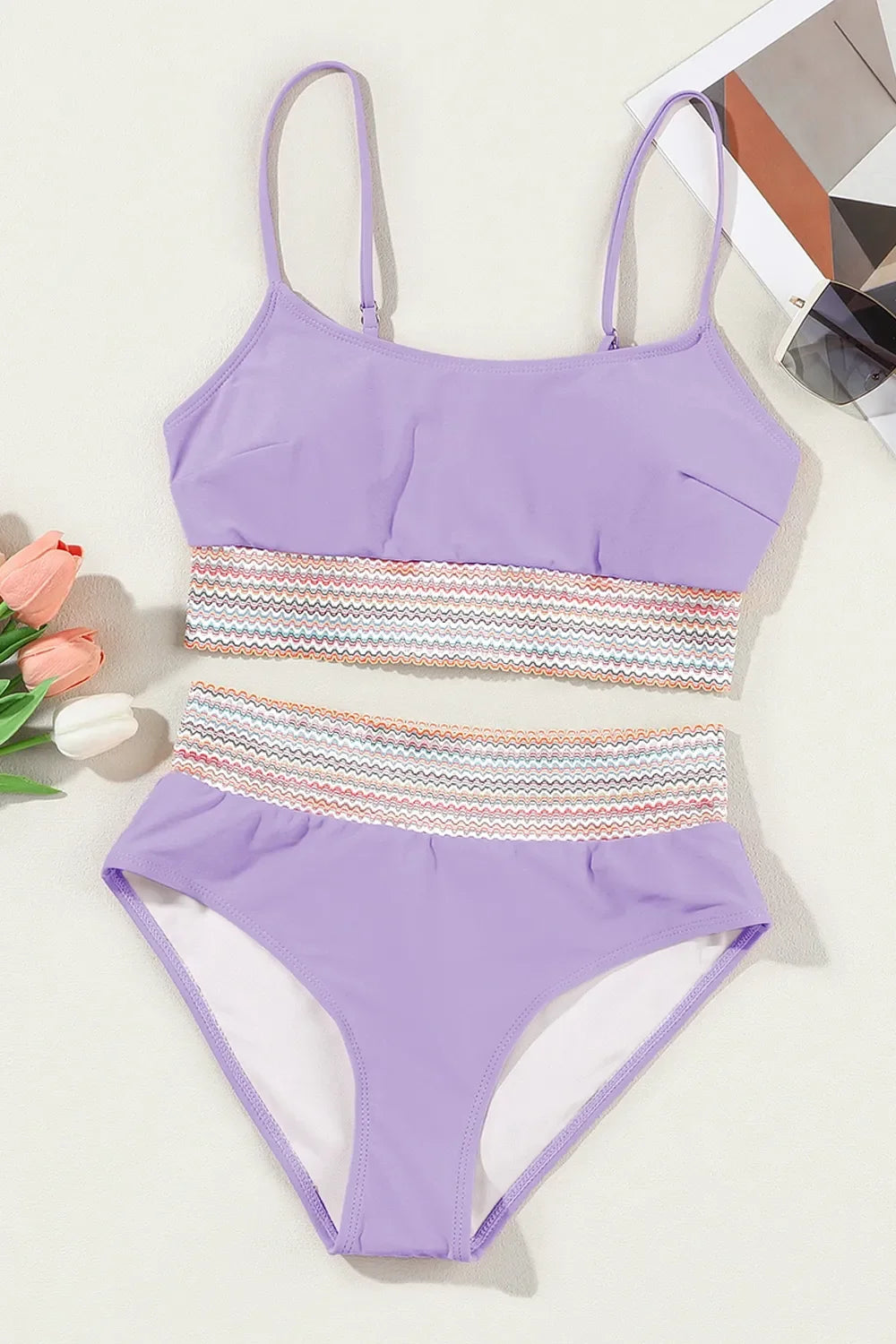 Scoop Neck Spaghetti Strap Bikini Set With Removable Padding - Southern Shores Clothing