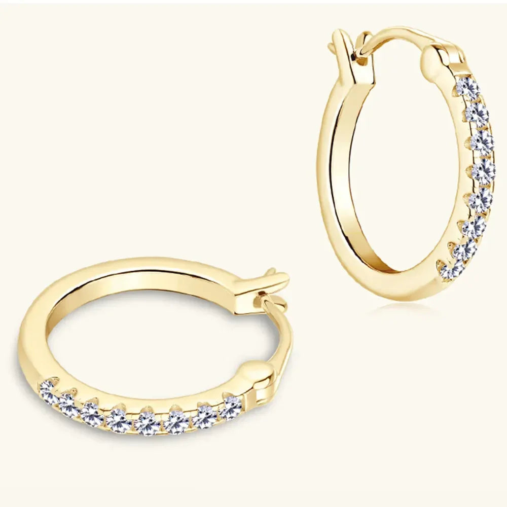 Sterling Silver Moissanite Huggie Earrings - Southern Shores Clothing