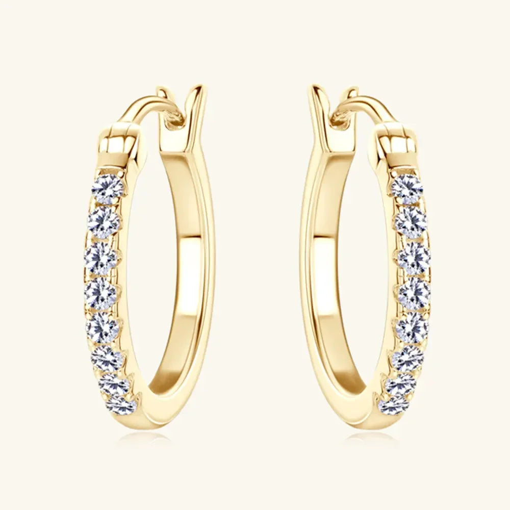 Sterling Silver Moissanite Huggie Earrings - Southern Shores Clothing