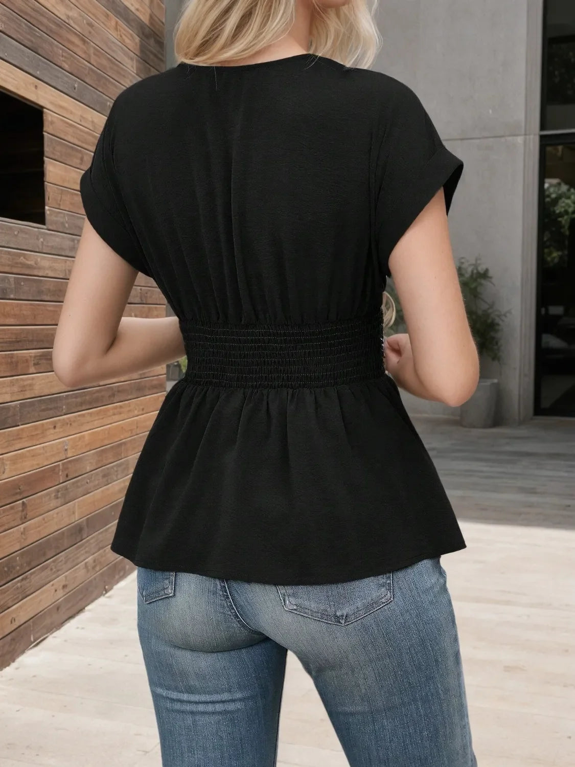 Southern Shores Clothing Surplice Neckline Short Sleeve Polyester Blouse With Flattering Design And Comfort Fit - Southern Shores Clothing