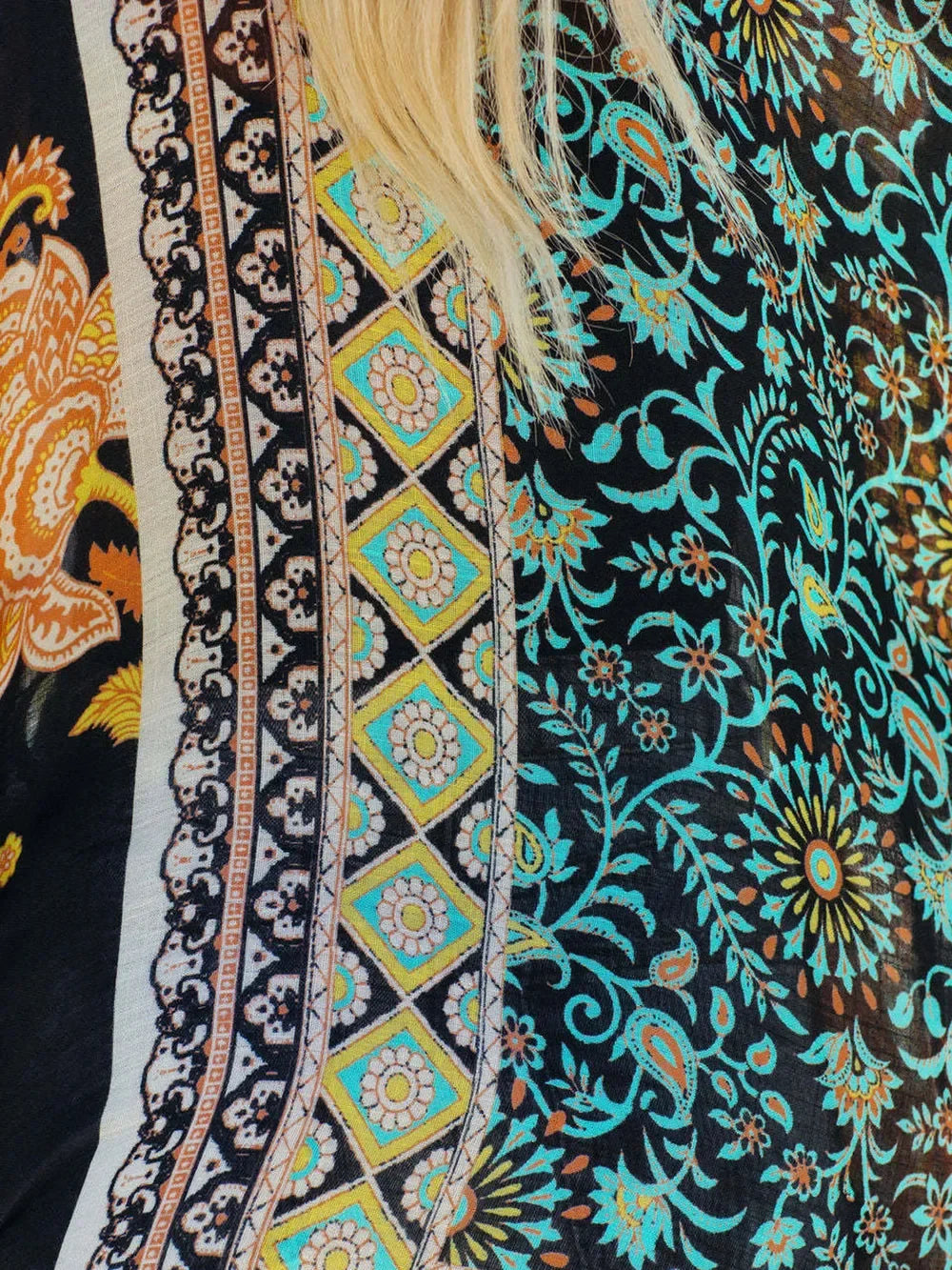 Printed Open Front Swimwear Cover Up One Size - Southern Shores Clothing