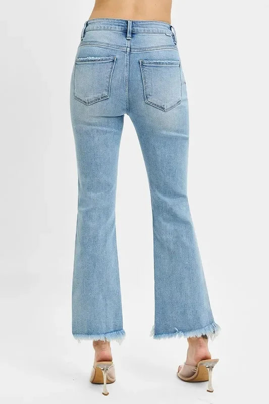 High Rise Crop Bootcut Denim Jeans Plus Size - Southern Shores Clothing