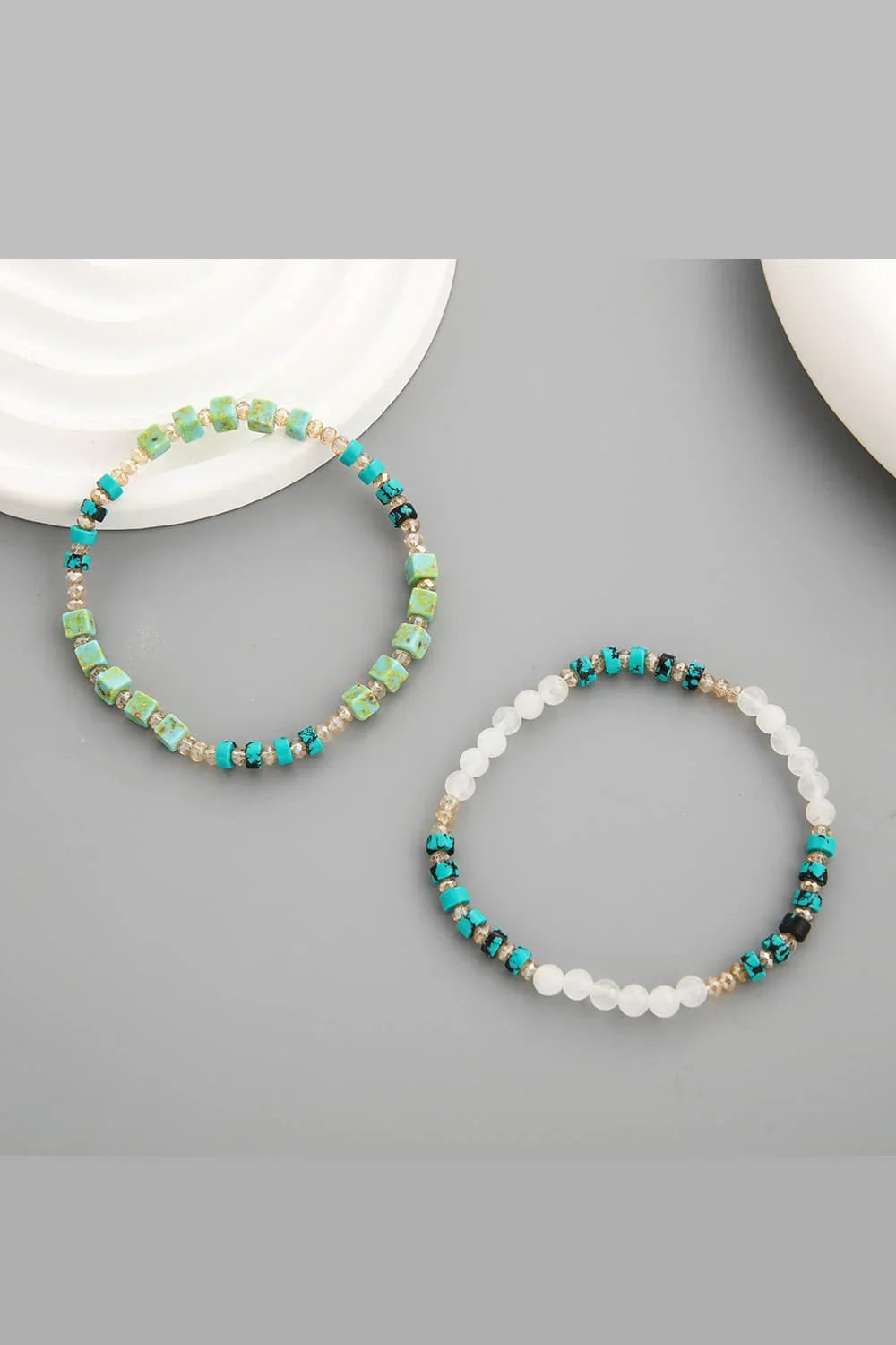 Crystal Natural Stone Beaded Bracelet Turquoise - Southern Shores Clothing