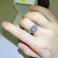 3 Carat Moissanite Square Sterling Silver Ring - Southern Shores Clothing