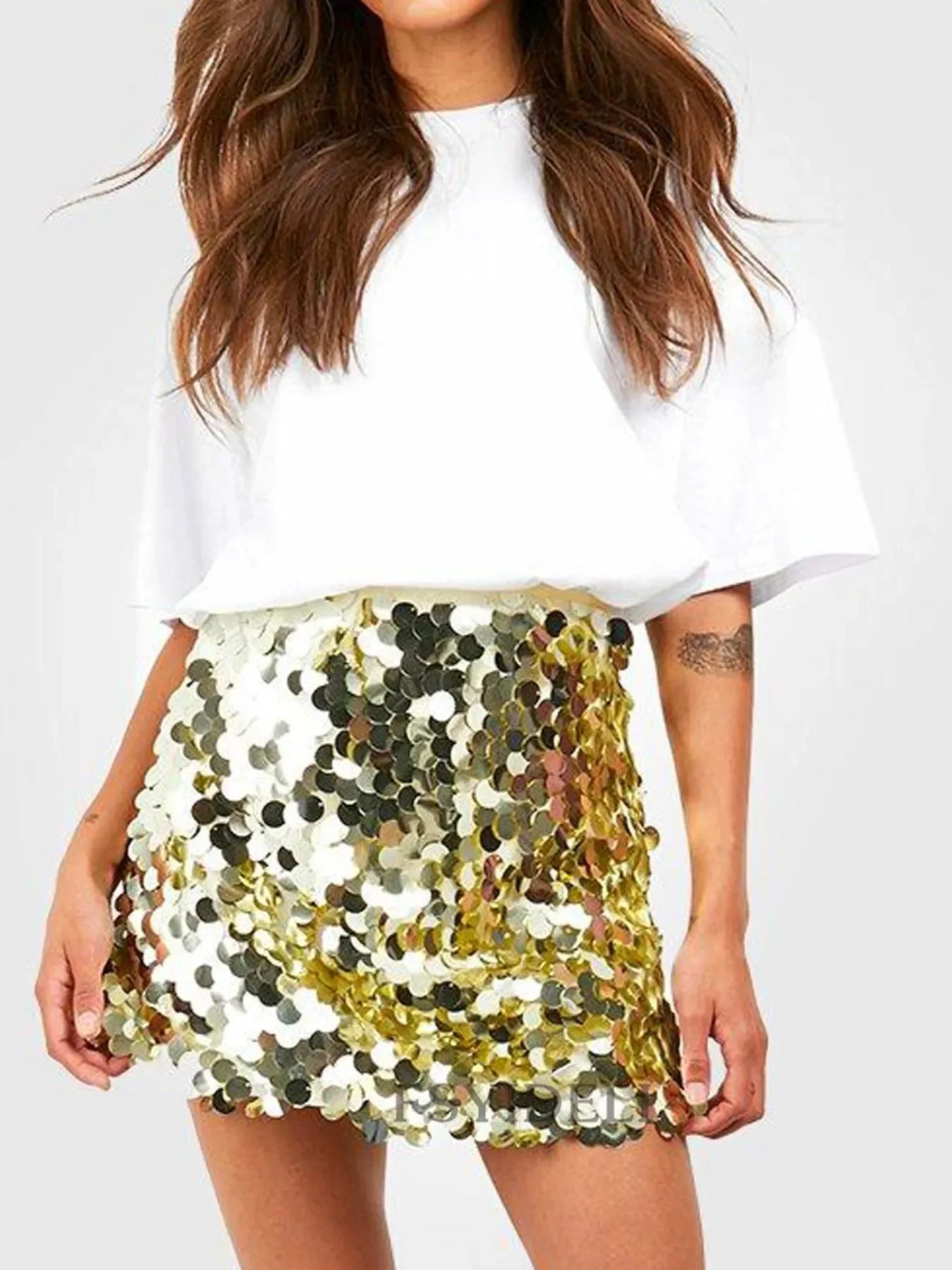 Sequin Mini Skirt With Partial Lining Sheen - Southern Shores Clothing