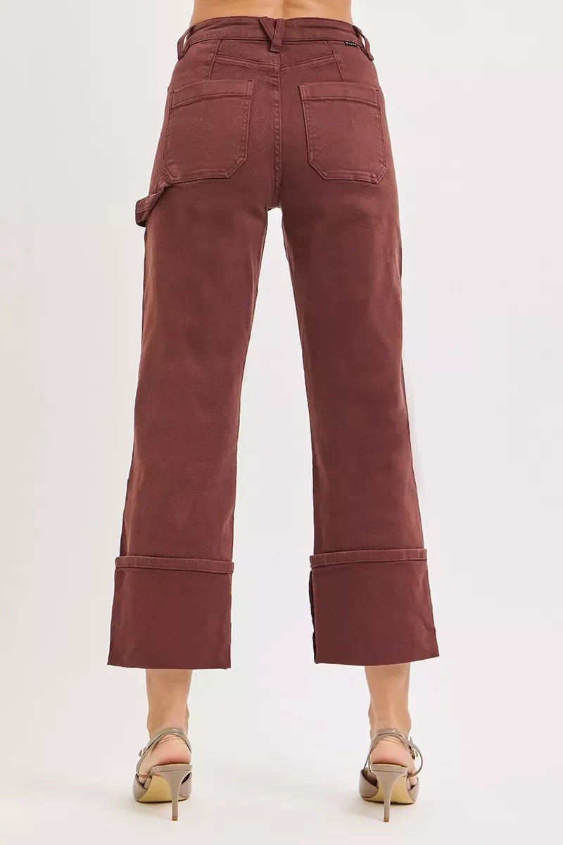 High Rise Patch Jeans Plus Size With Wide Straight Cuffed - Southern Shores Clothing