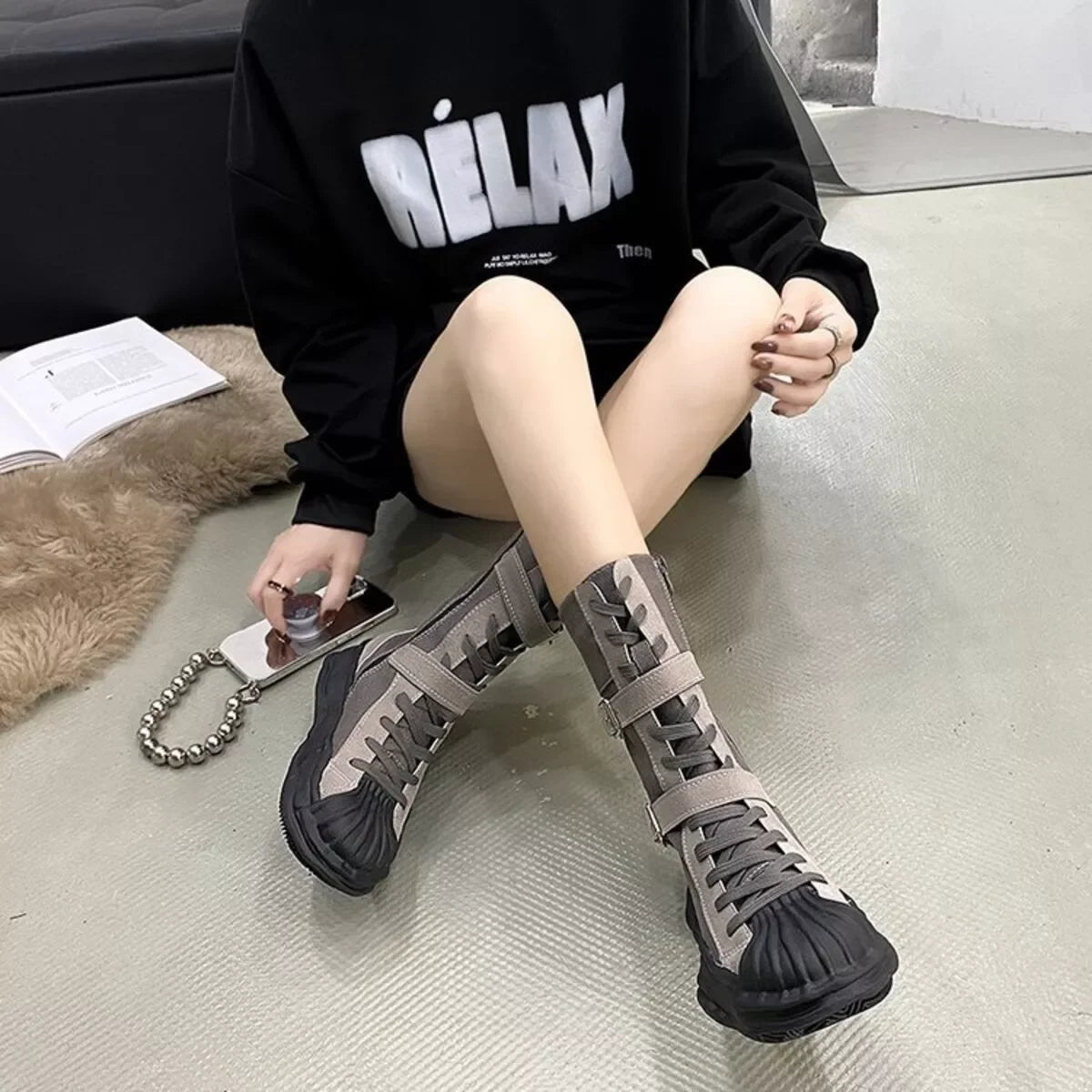 Imported Suede Buckled Lace Up Boots Classic Style - Southern Shores Clothing