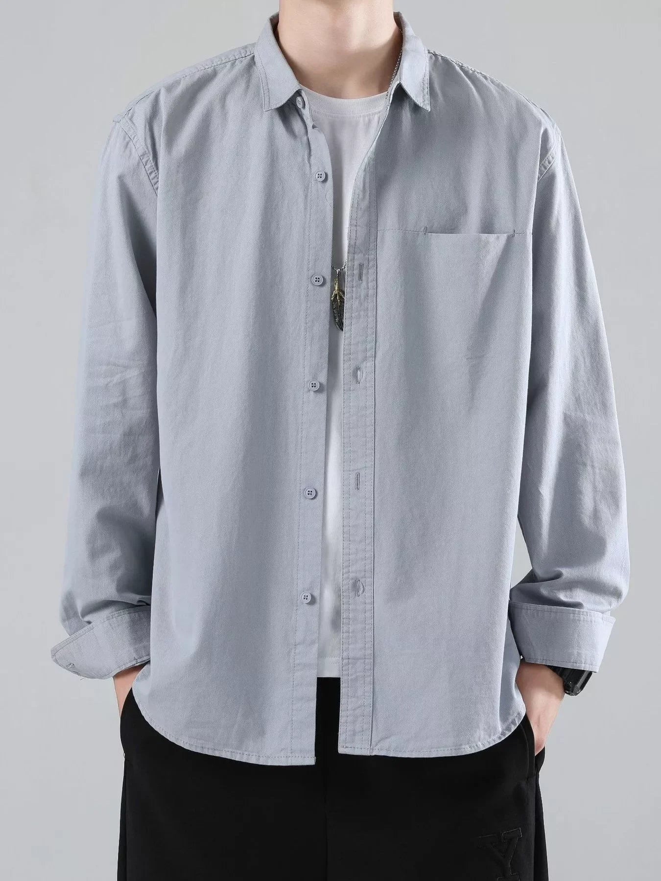 Plus Size Long Sleeve Button-Up Casual Shirt Relaxed Fit - Southern Shores Clothing