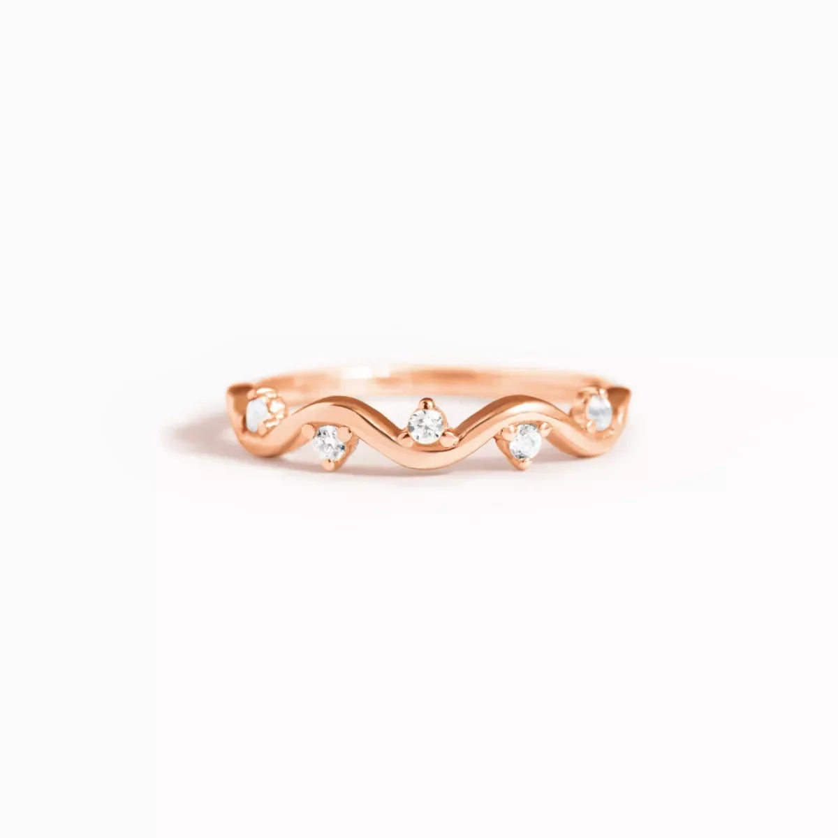 Zircon Wave Ring With Plated Accents In Sterling Silver - Southern Shores Clothing