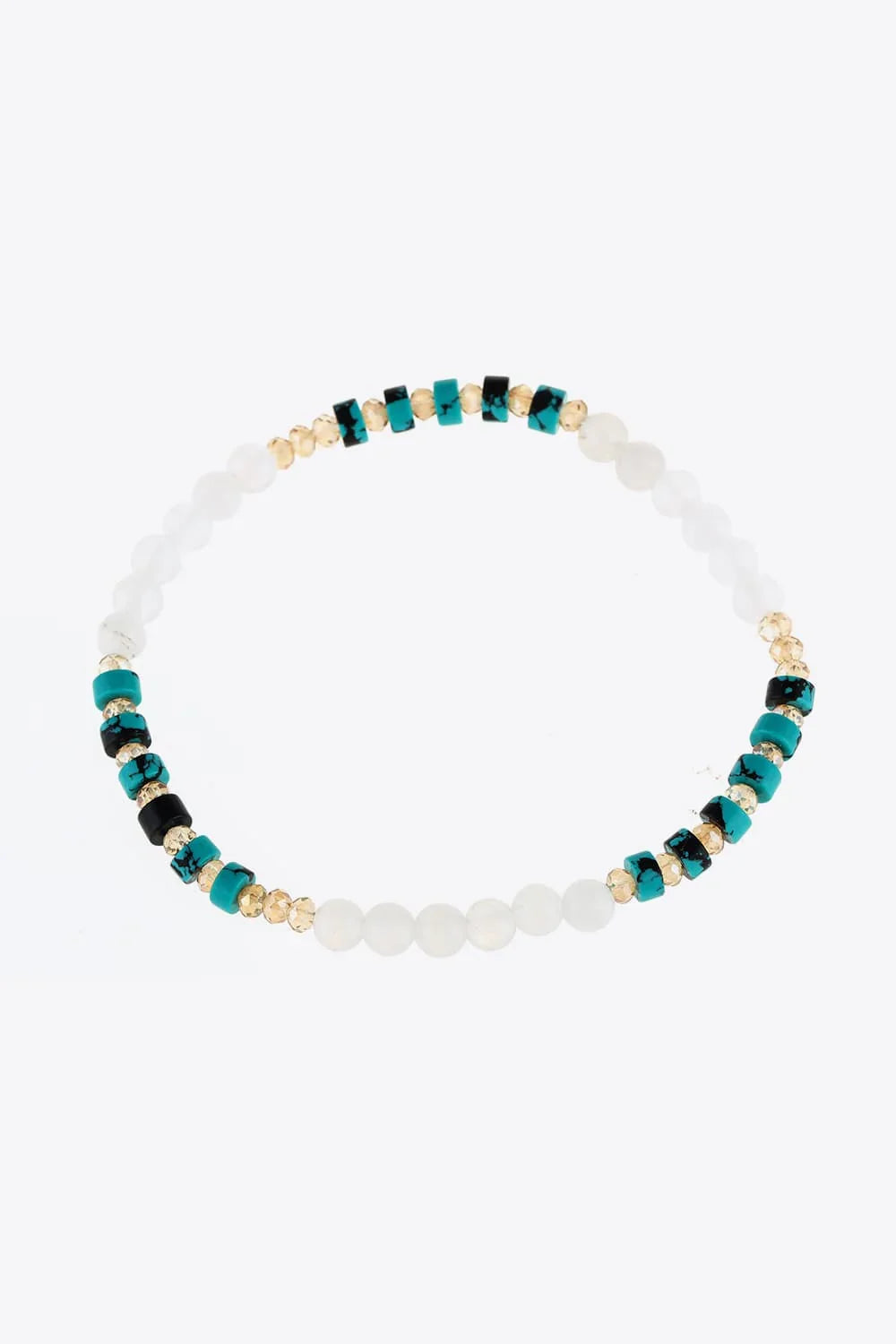 Crystal Natural Stone Beaded Bracelet Turquoise - Southern Shores Clothing