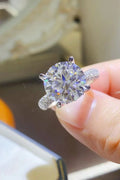 Moissanite Sterling Silver Ring With Crystal Brilliance - Southern Shores Clothing
