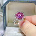 5 Carat Platinum-Plated Moissanite Halo Ring - Southern Shores Clothing