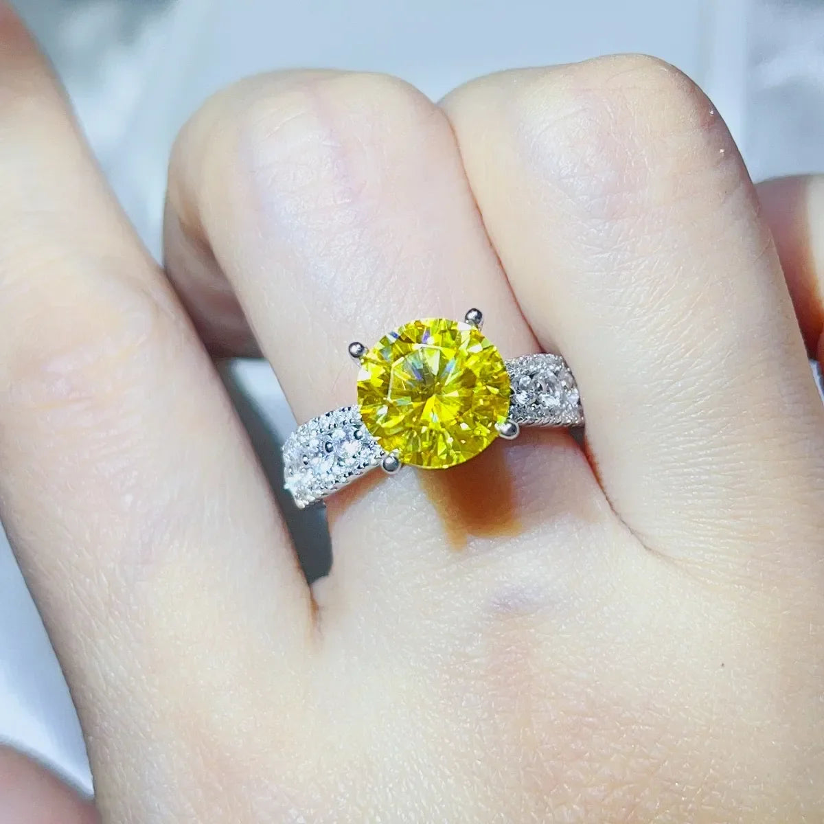 3 Carat Moissanite Sterling Silver Ring - Southern Shores Clothing
