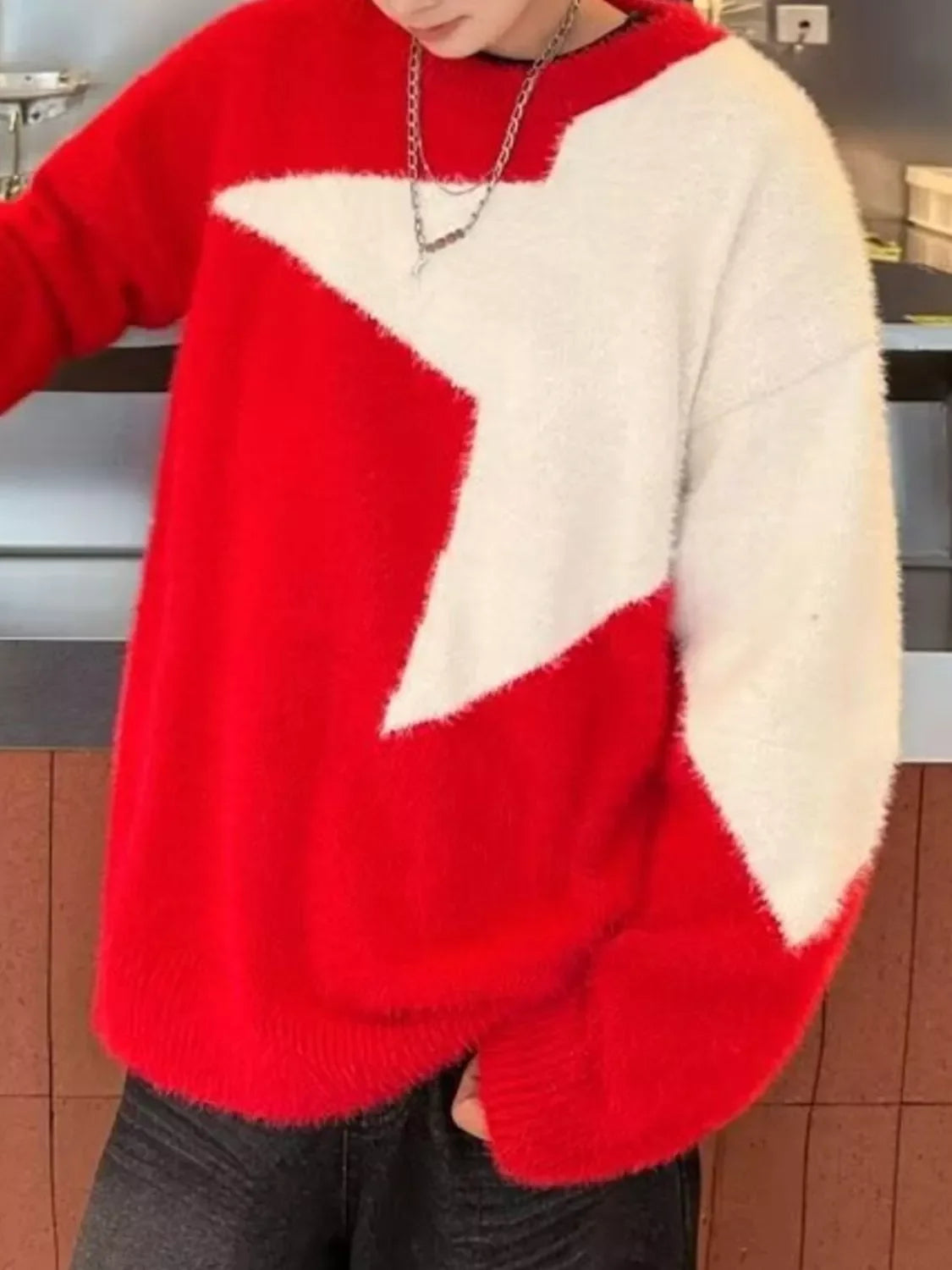 Fuzzy Knit Sweater With Stretch Casual Wear - Southern Shores Clothing