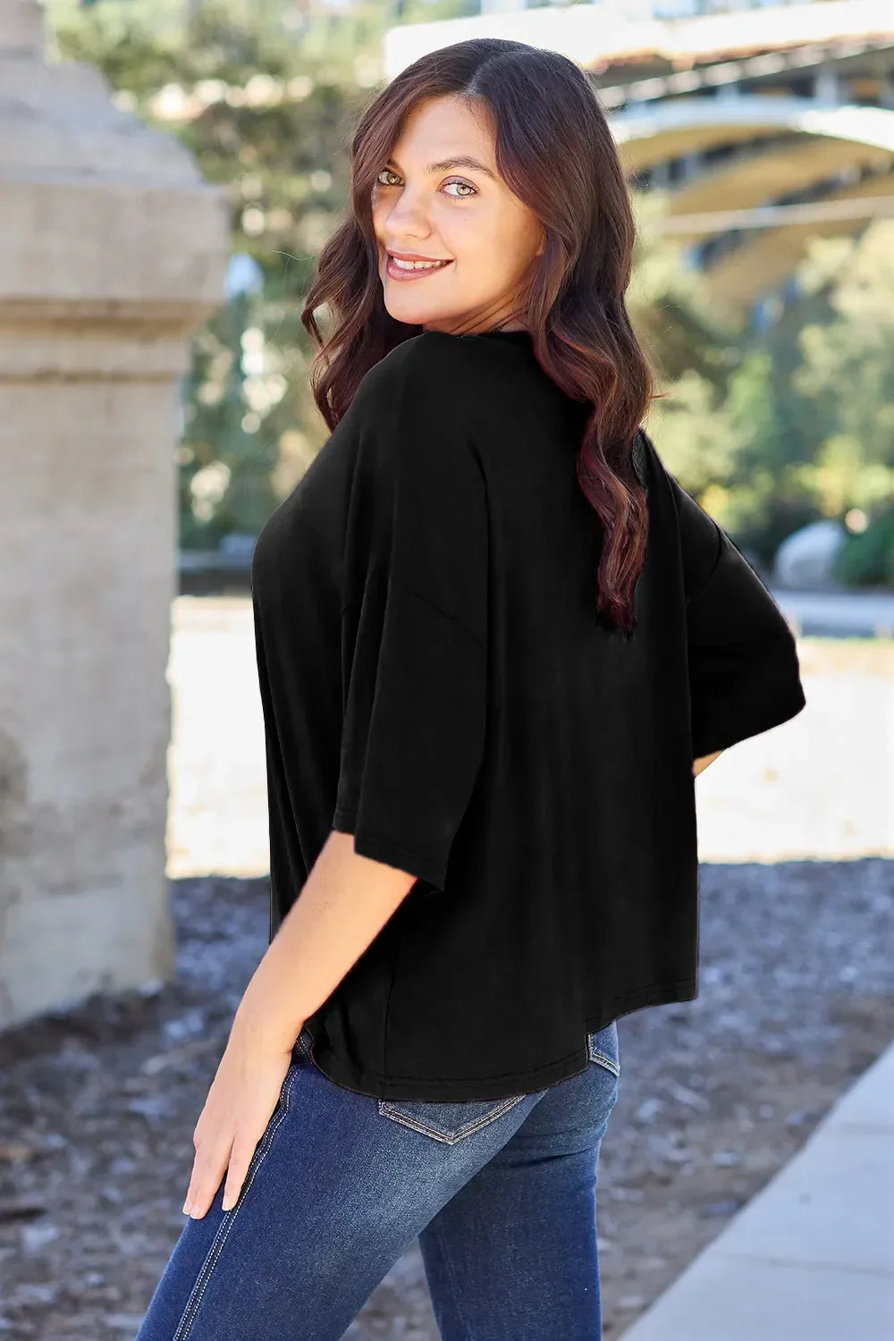 Bamboo Basic Round Neck Drop Shoulder T Shirt - Southern Shores Clothing
