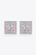 Moissanite Square Stud Earrings In Sterling Silver - Southern Shores Clothing