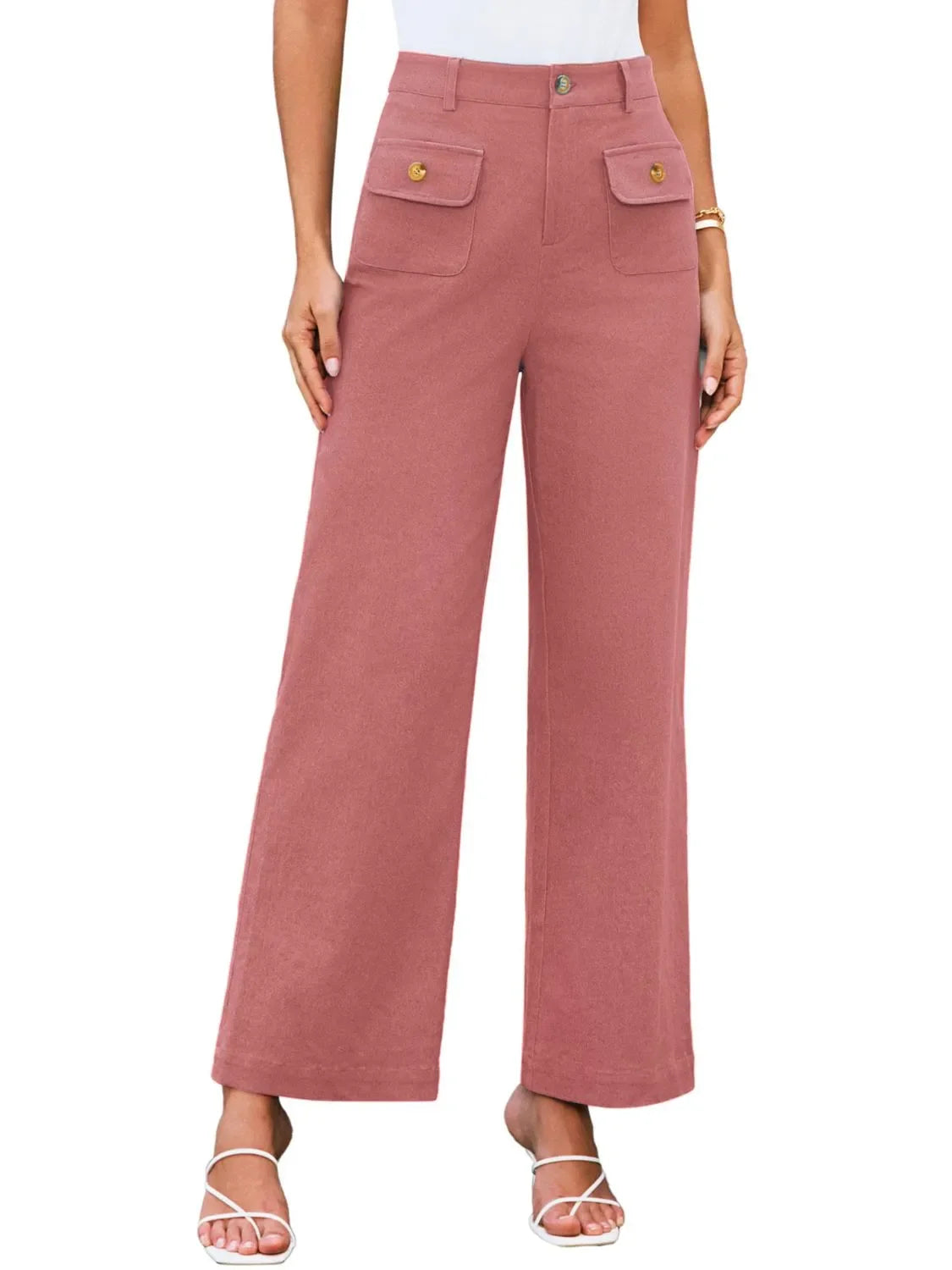 High Waist Wide Leg Relaxed Pants With Comfortable Fit - Southern Shores Clothing