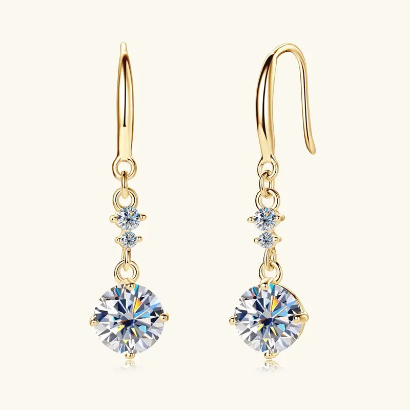 Radiant 2 Carat Moissanite Sterling Silver Earrings - Southern Shores Clothing