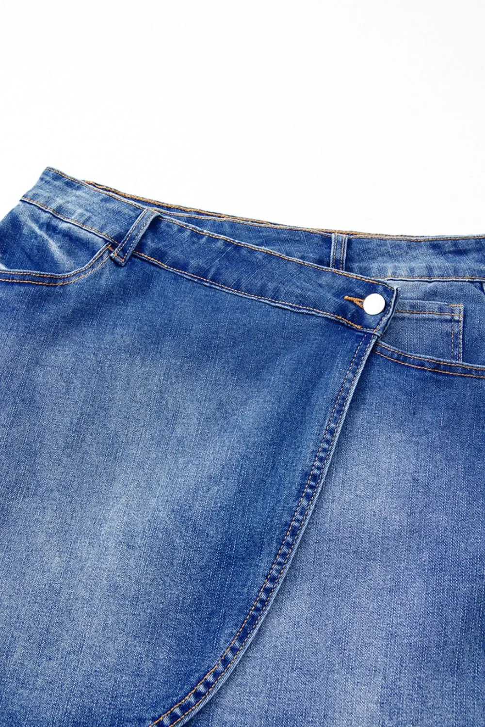 Wrapped Crossed Waist Denim Mini Skirt Casual Wear - Southern Shores Clothing