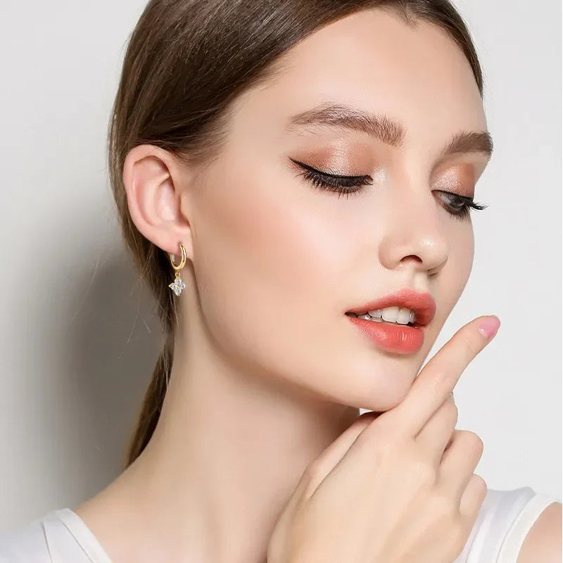 Sterling Silver Moissanite Hoop Earrings 0.8 Carat - Southern Shores Clothing