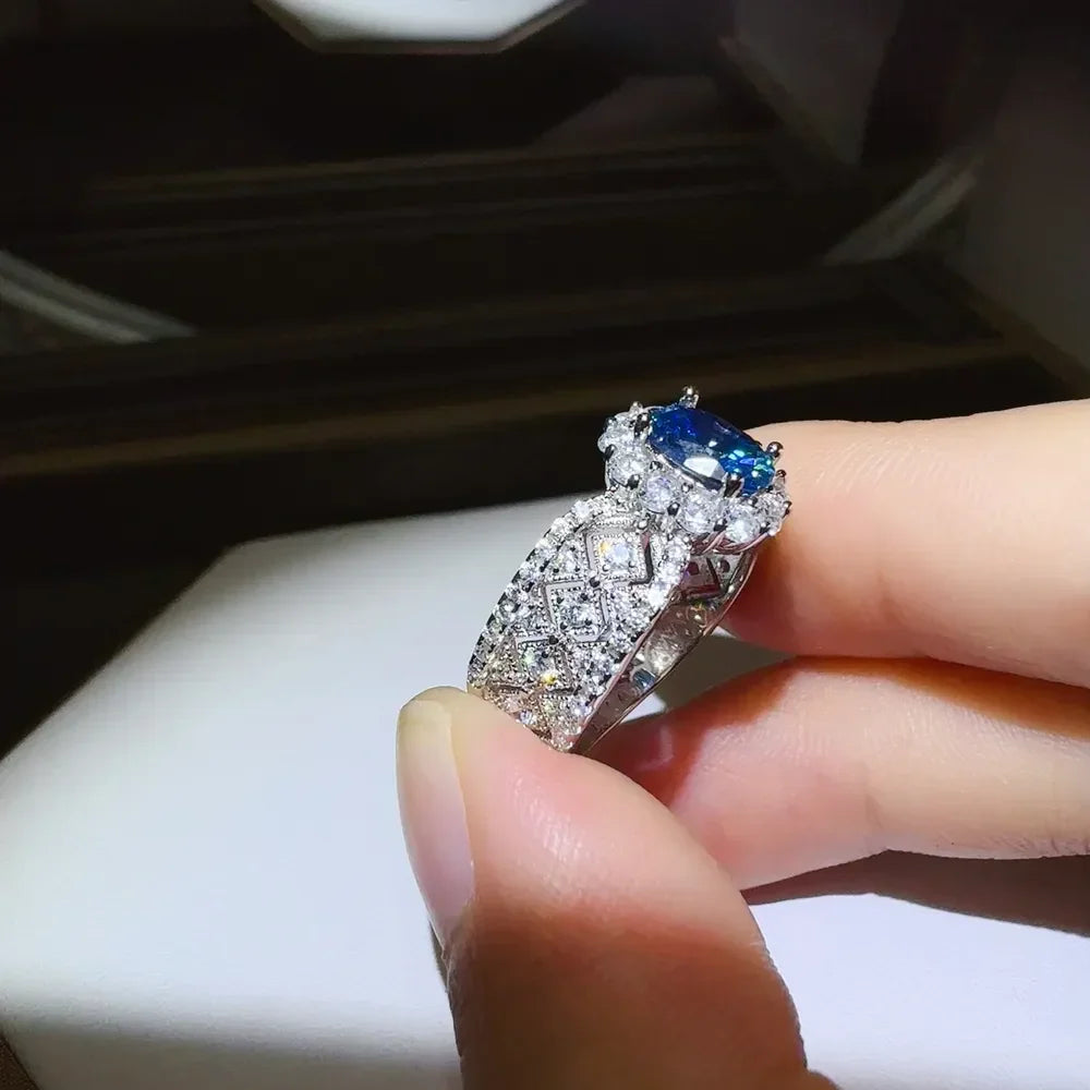 1 Carat Moissanite Zircon Sterling Silver Ring - Southern Shores Clothing