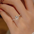Elegant Moissanite Ring In Sterling Silver With Pave Band - Southern Shores Clothing