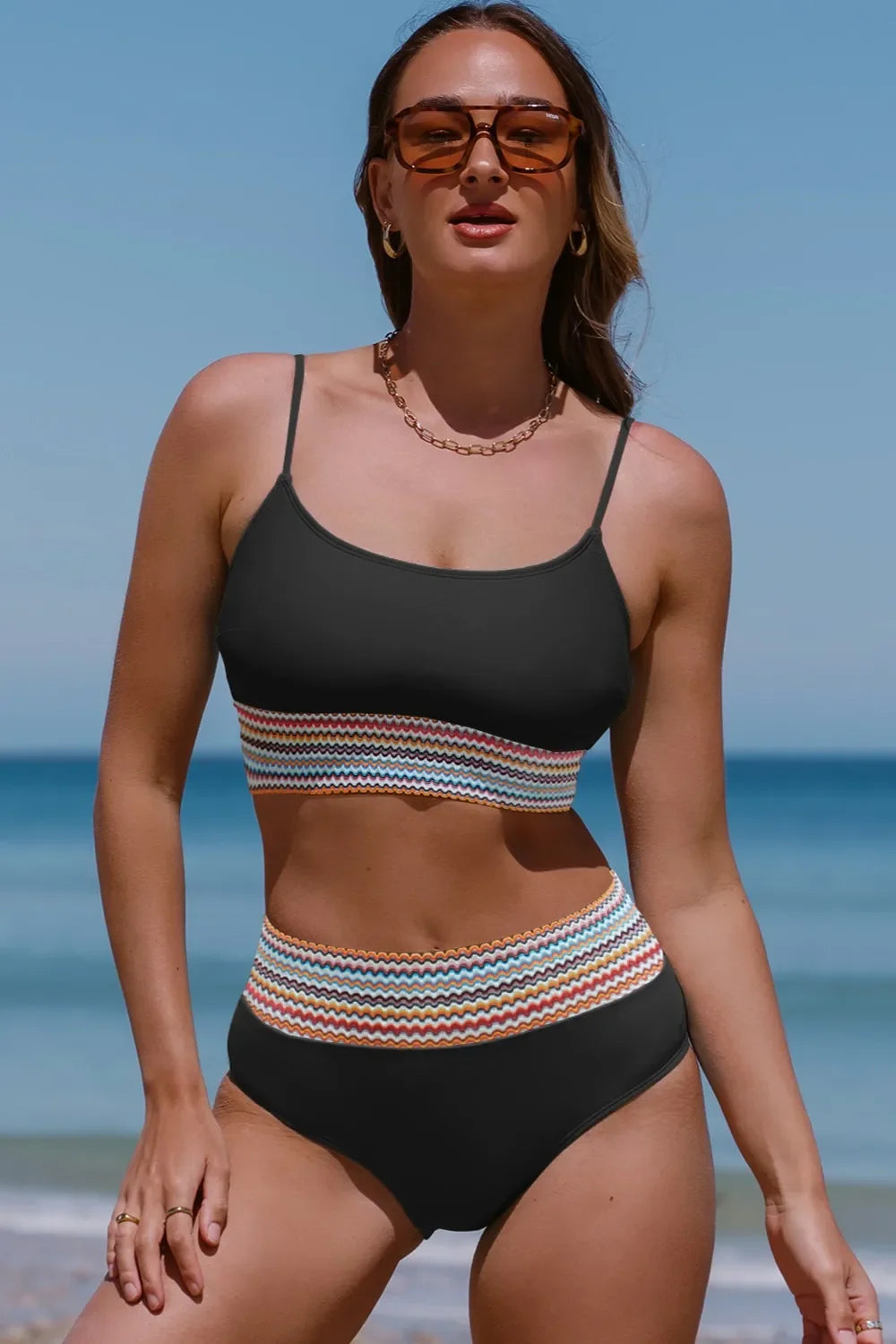 Scoop Neck Spaghetti Strap Two-Piece Swim Set Removable Padding - Southern Shores Clothing