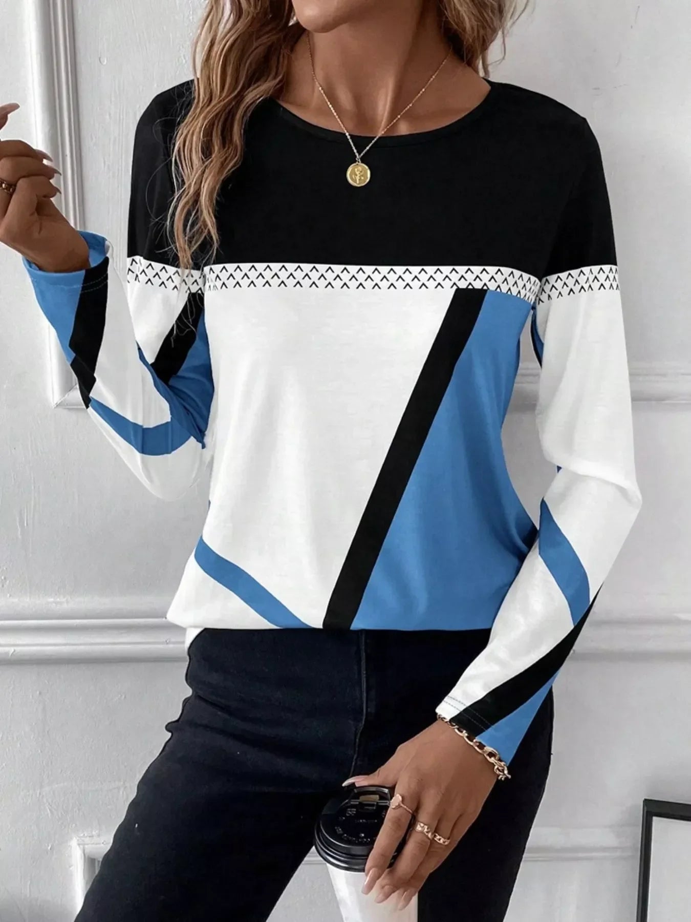 Color Block Long Sleeve T-Shirt - Southern Shores Clothing