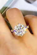5 Carat Moissanite 6 Prong Minimalist Ring Sterling Silver - Southern Shores Clothing