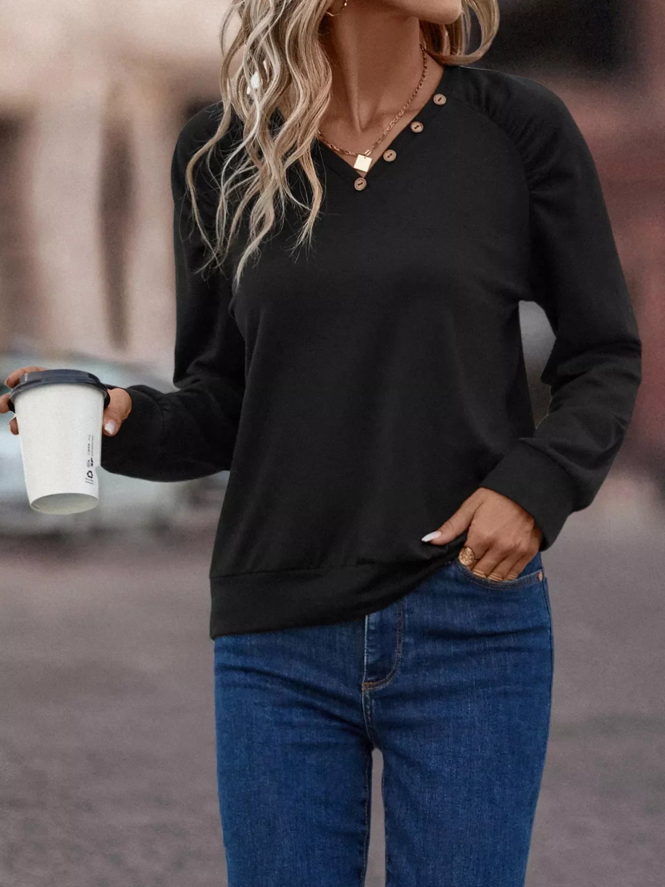 V-Neck Long Sleeve T-Shirt - Southern Shores Clothing