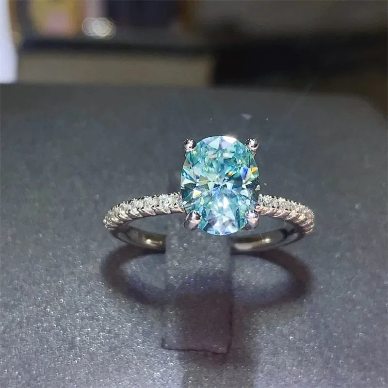 Moissanite Zircon Sterling Silver Ring Center Stone - Southern Shores Clothing