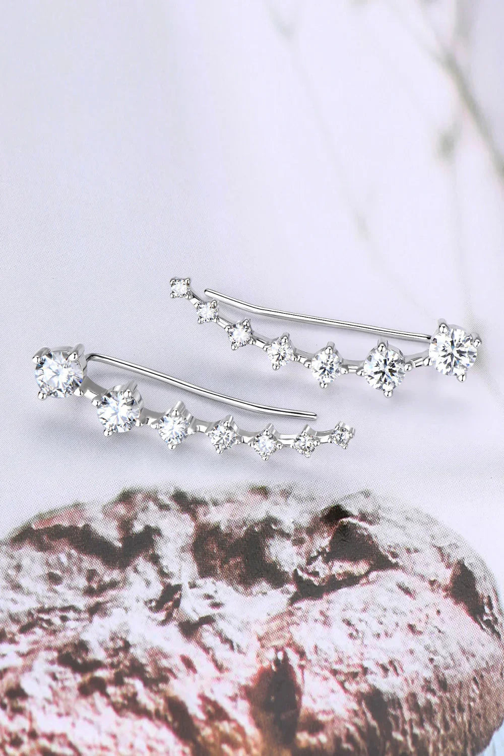 1.9 Ct Moissanite Platinum-Plated Sterling Silver Earrings - Southern Shores Clothing