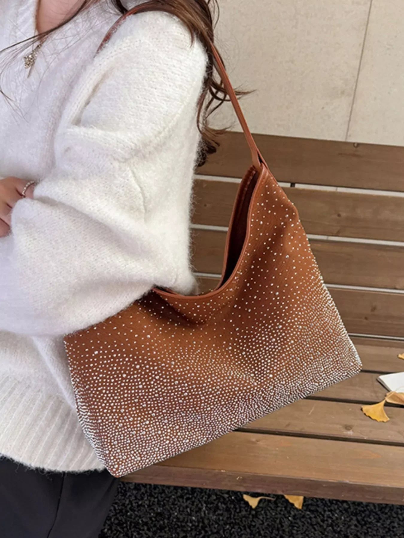 Evening Sparkling Rhinestone Hobo Shoulder Bag - Southern Shores Clothing