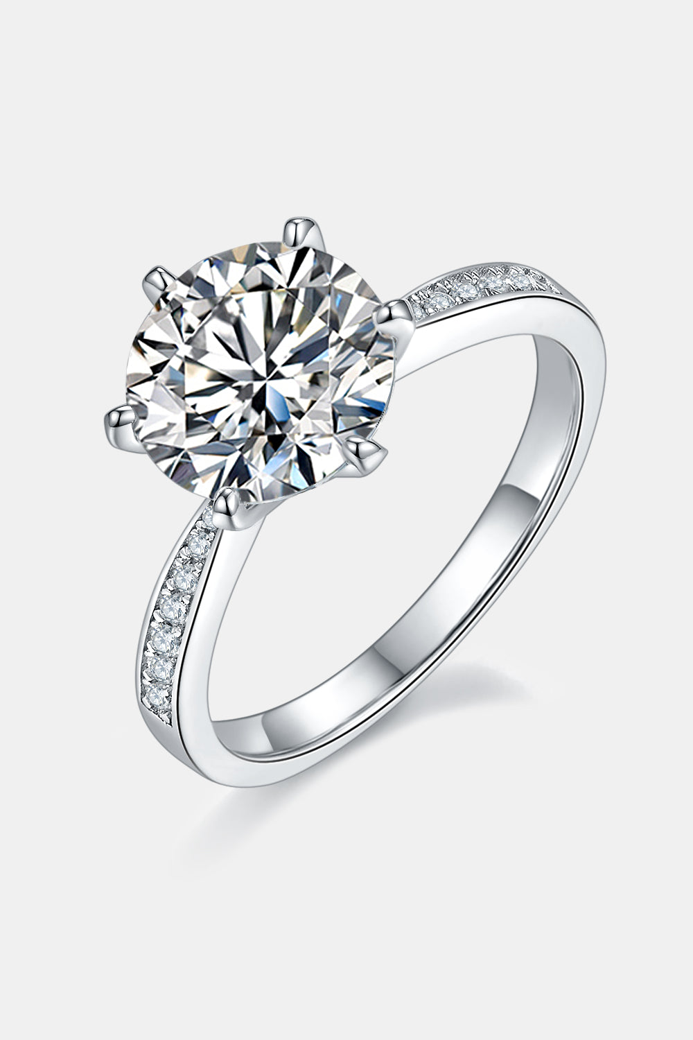Southern Shores 3 Carat Moissanite Side Stone Ring in Minimalist Design