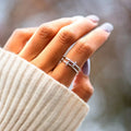 Double Band Zircon Cross Ring With Plating - Southern Shores Clothing